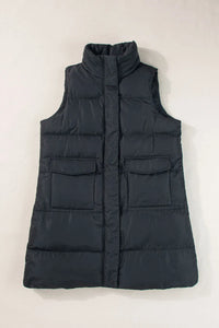 Pocketed Zip Up Vest Coat